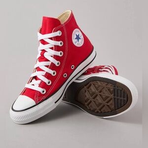 Converse Chuck Taylor All Star Red canvas high tops. Youth size 3